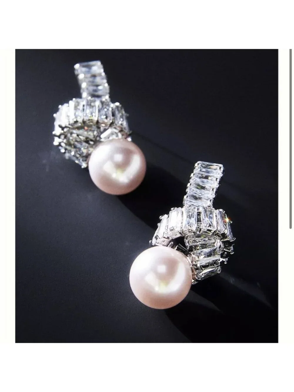 New! Anthropologie Gemelli Pearl & Rhinestone Twist Earrings (3001) NWOT